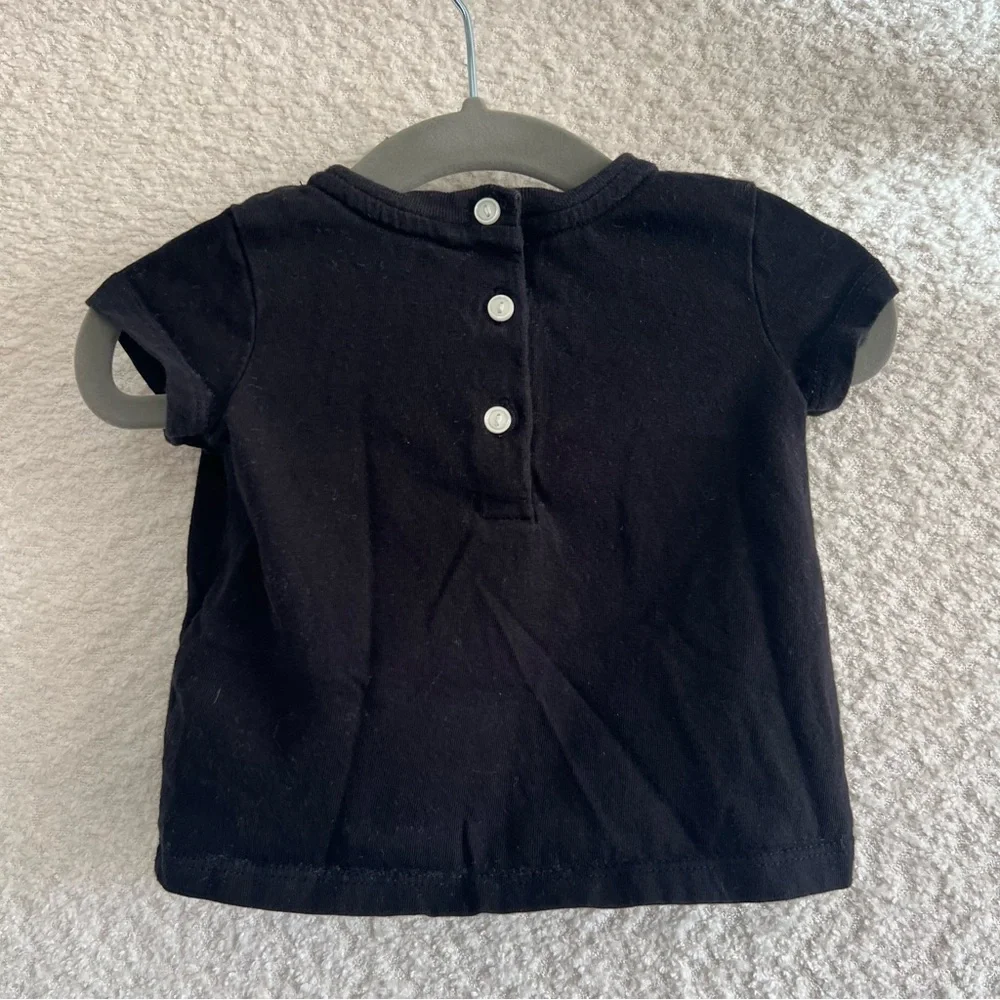 Ralph Lauren Baby Infant Black Party Time Bear Short Sleeve‎ Shirt Size 3 Months